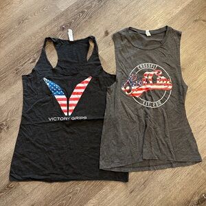 CrossFit workout red, white and blue American flag tank top bundle